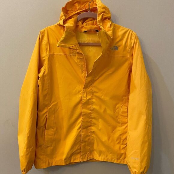 The North Face Yellow Dryvent Hoodie Full Zip Jacket Kids Size XL - Picture 1 of 9